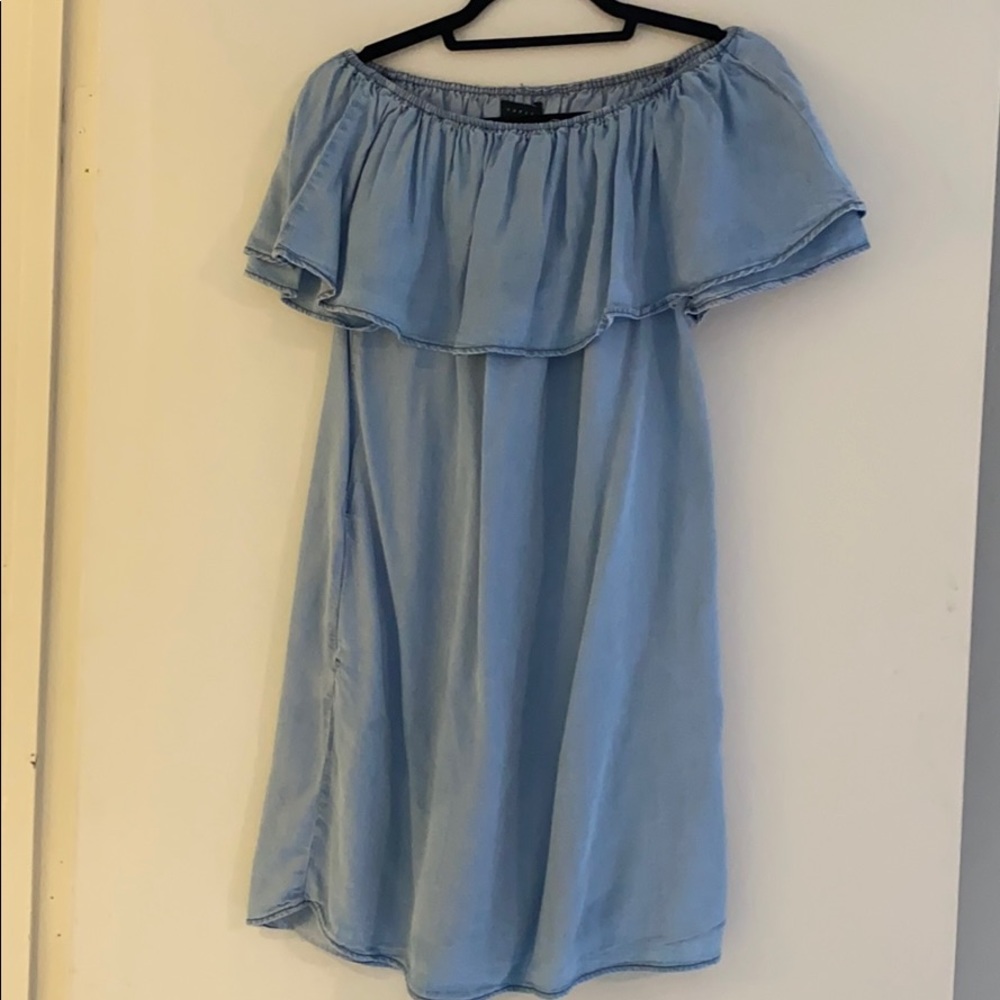 Off the shoulder denim dress